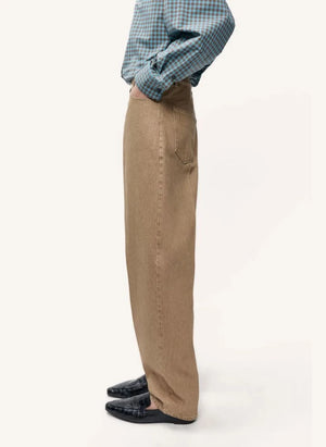 Cordera - Pantalones de Algodón con Corte de Zanahoria | Beige