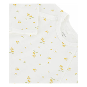 Petit Bateau - Pijama de algodón orgánico con estampado floral y botones a presión | Blanco