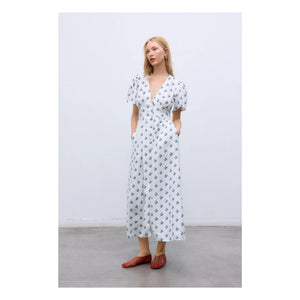 the new society - Vestido de lino Melissa | Blanco