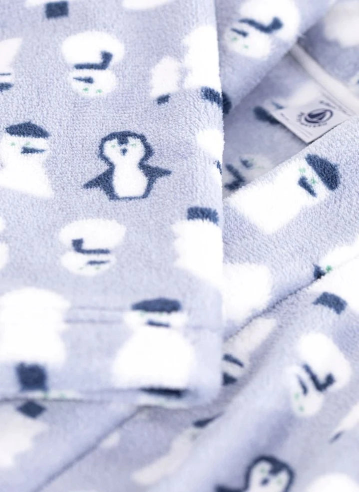 Petit Bateau - Bata con estampado de muñeco de nieve | Gris azulado