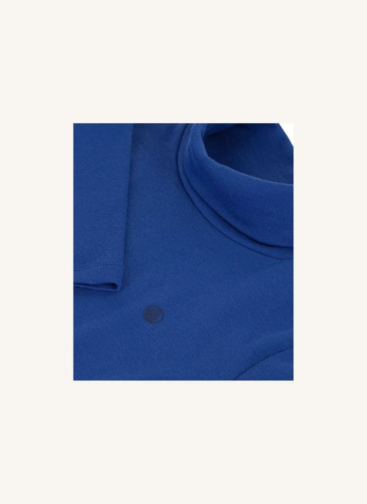 Petit Bateau - Jersey de cuello alto con logo de algodón orgánico | Azul