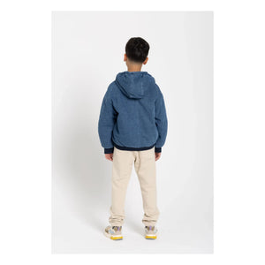 Hundred Pieces - Chaqueta con capucha de denim mate | Azul denim