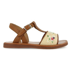 Pom d'Api - Sandalias Plagette Raphia Bordado | Crema