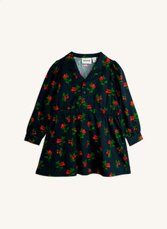Mini Rodini - Lingonberries Organik Pamuk Elbise | Siyah