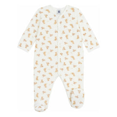 Petit Bateau - Pijama con estampado de guepardo de algodón orgánico Sleep Well | Crudo