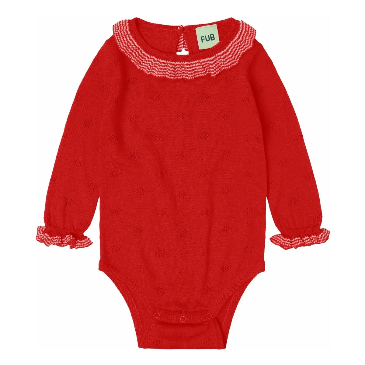 FUB - Body con volantes de lana merino | Rojo