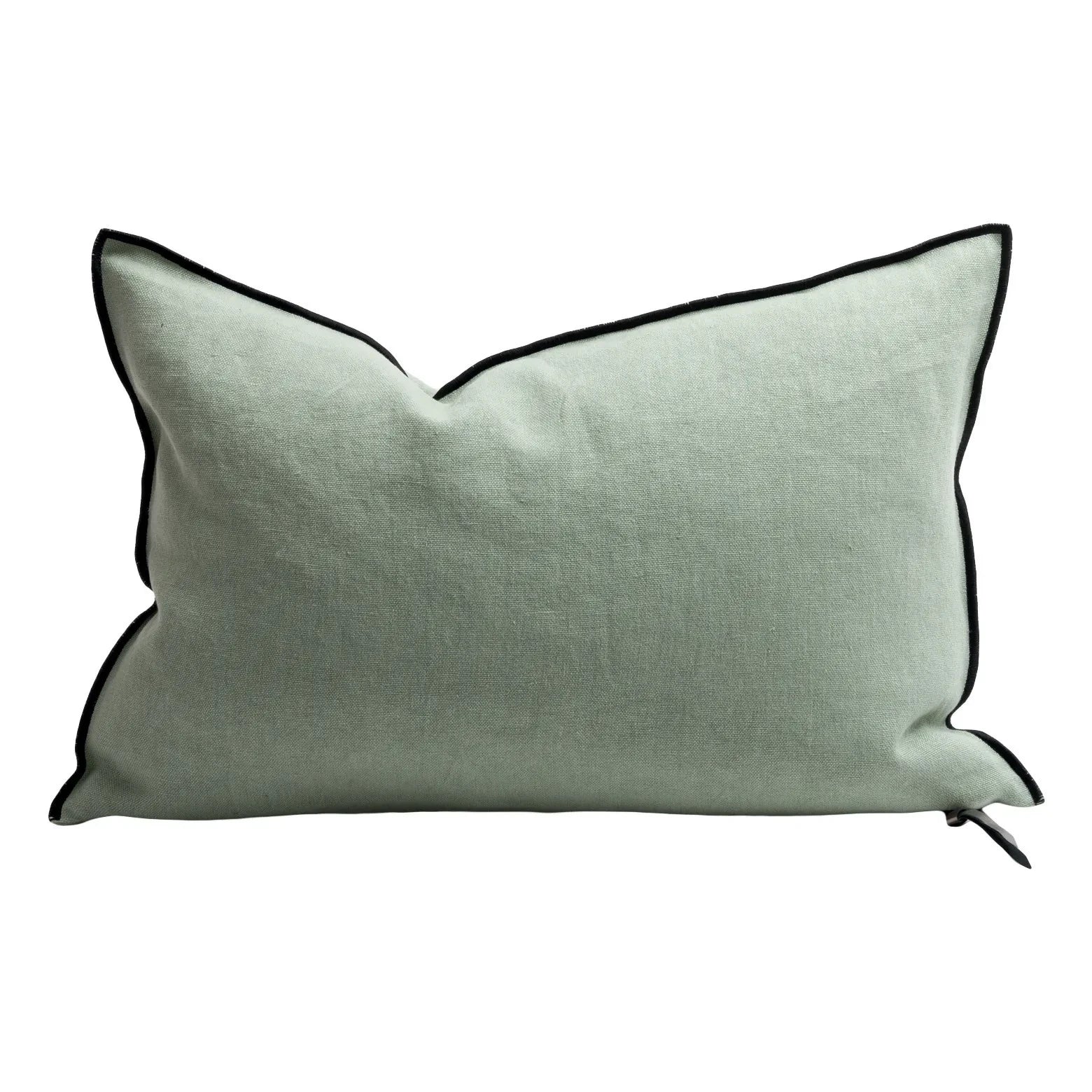 Maison de Vacances - Vice Versa Black Line Almohada de lino lavado | Salvia