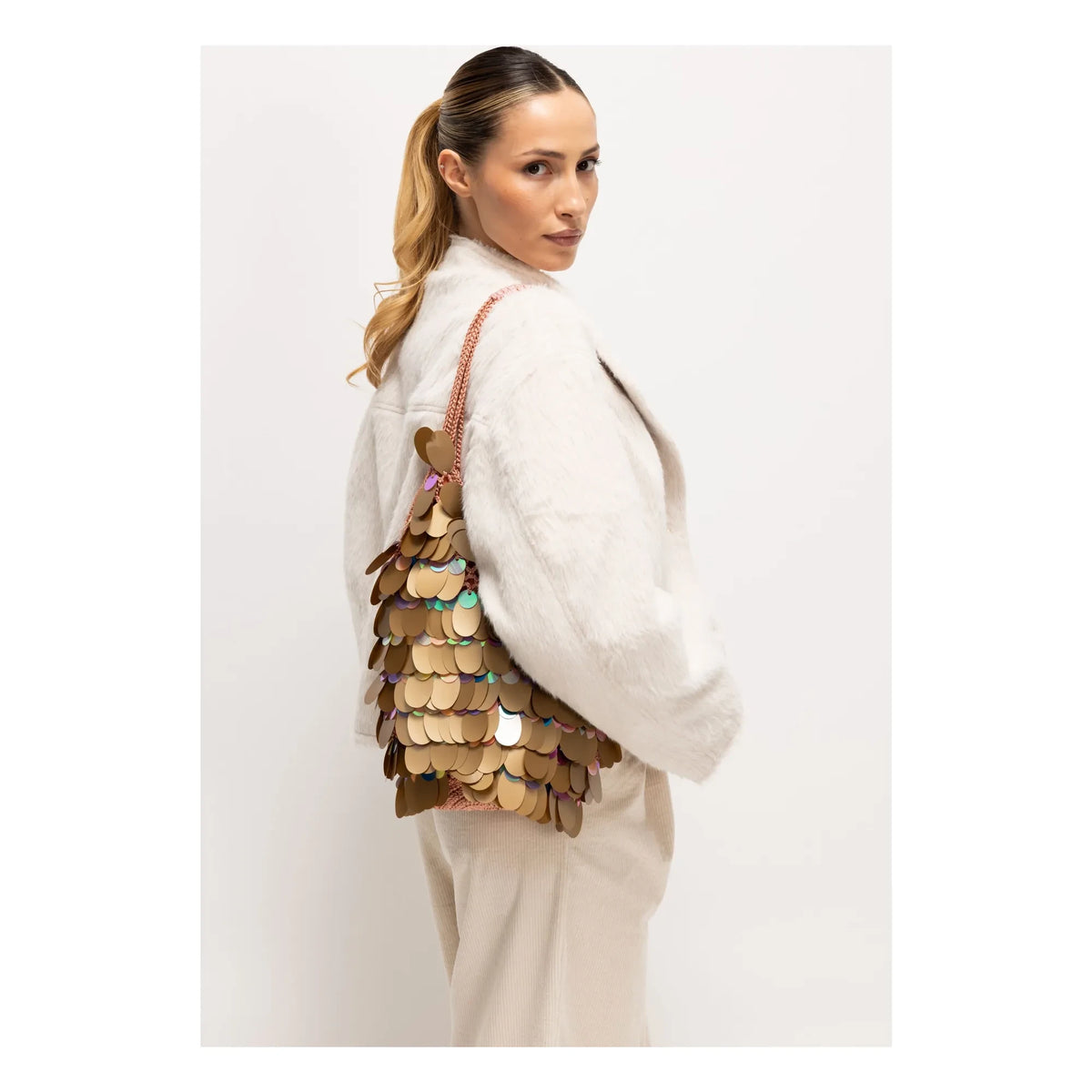 Nadia Dafri - Berna Bolso Grande con Lentejuelas | Marrón
