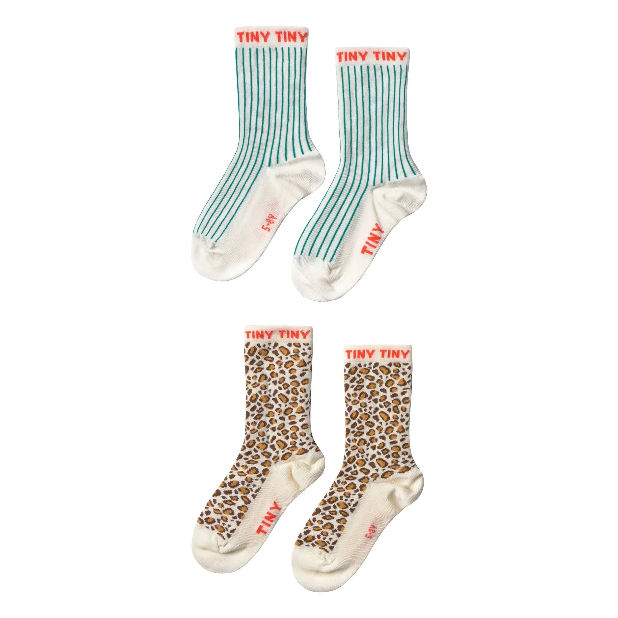 Tinycottons - Set de 2 pares de calcetines con estampado de leopardo | Crudo