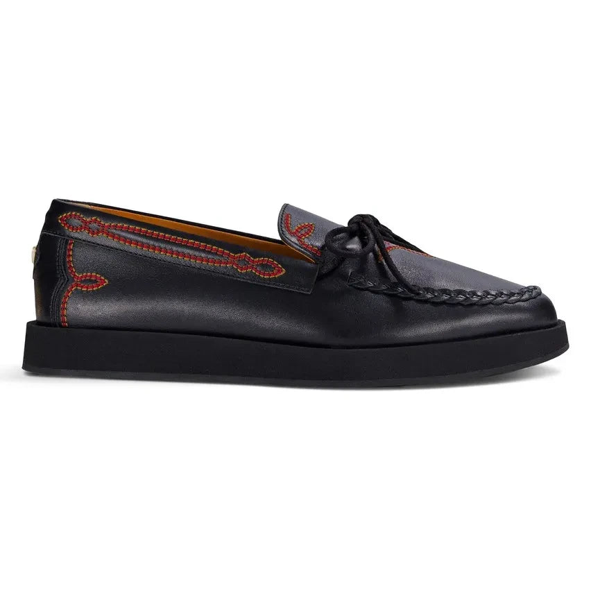 Socque Paris - Mocasines Totem de piel | Negro