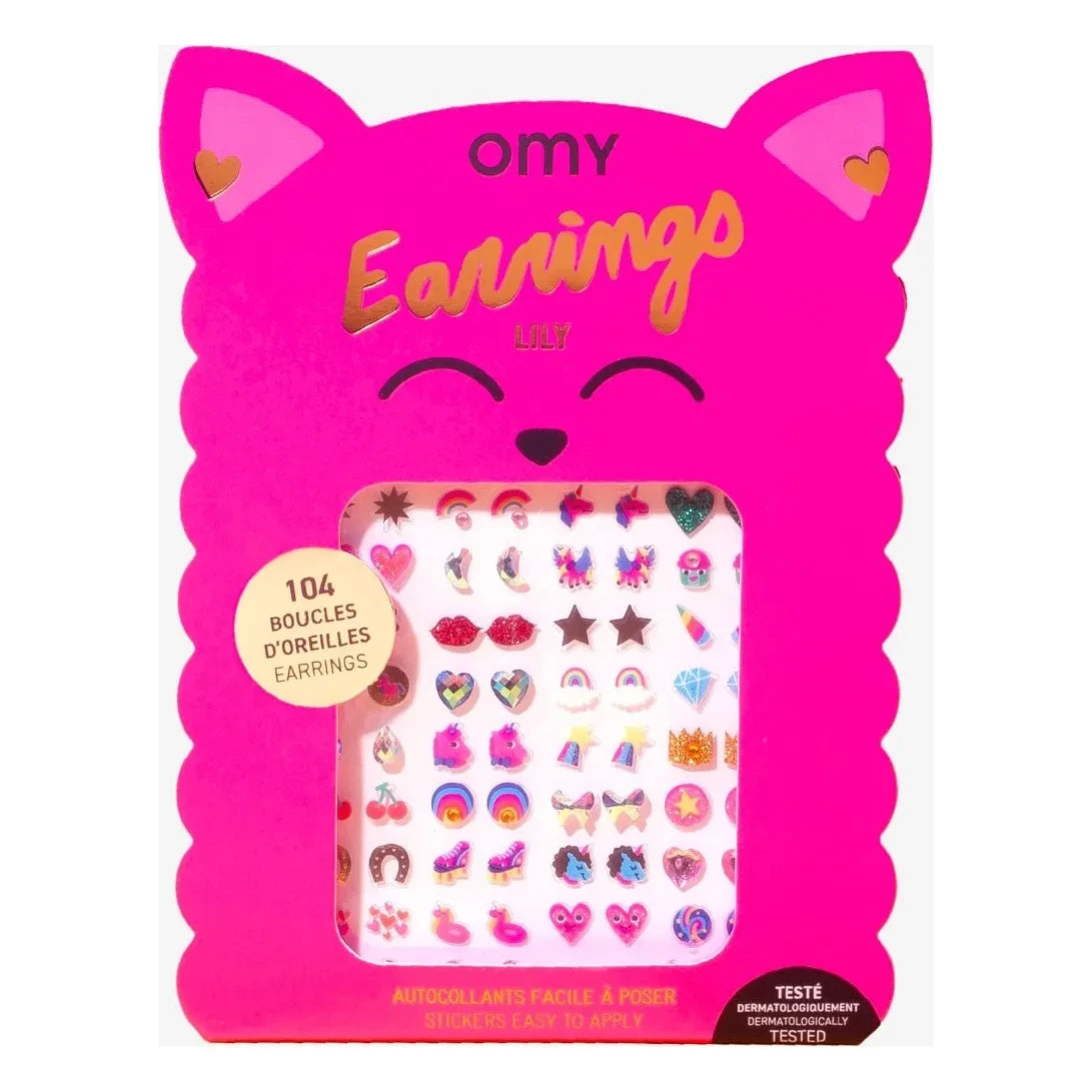 Omy - Pendientes autoadhesivos Lily | Rosa