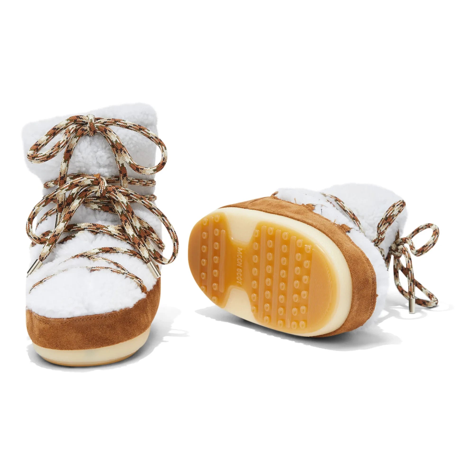 Moon Boot - Botas Moon Boot Bajas de Piel de Cordero - Crudo