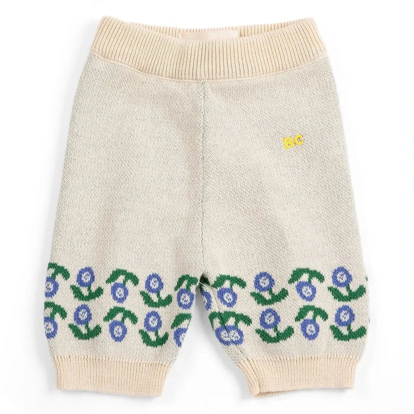 Bobo Choses - Pantalón de punto de algodón orgánico con estampado floral | Crudo