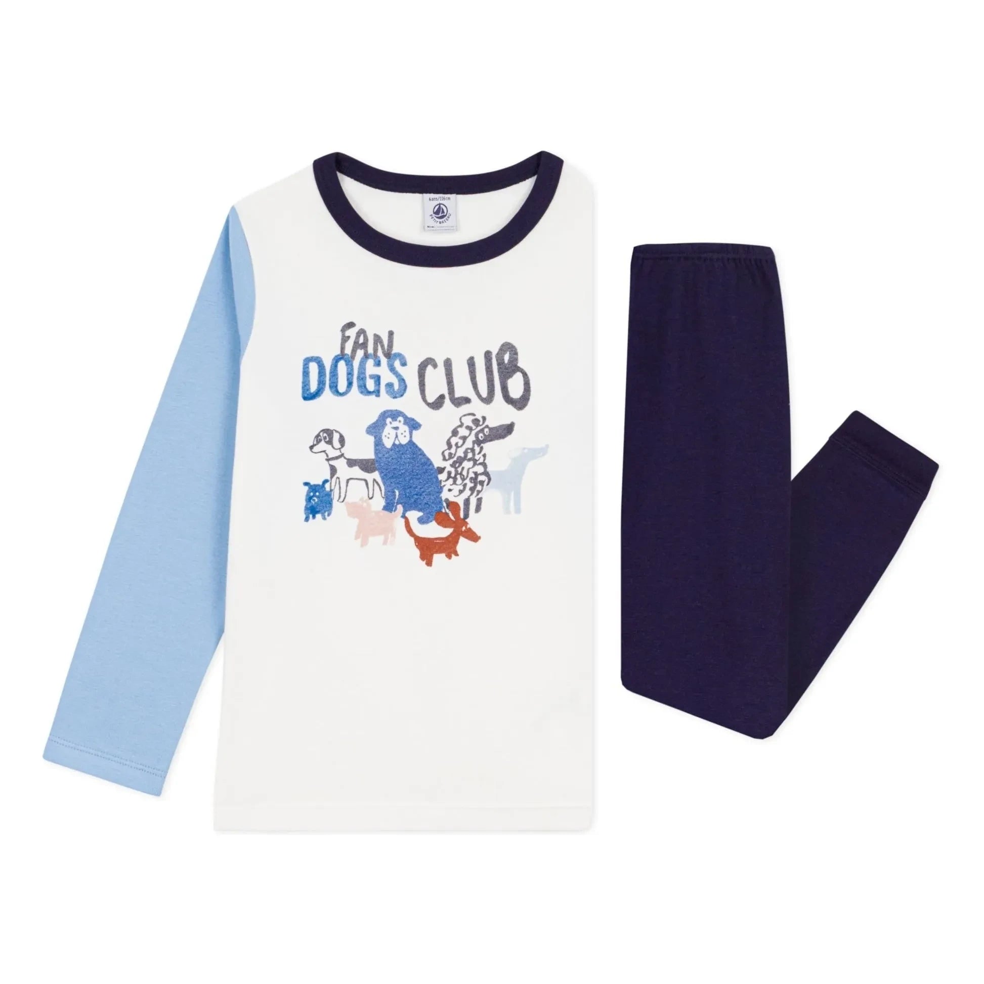 Pijama de algodón orgánico Petit Bateau - Fan Dogs Club | Azul