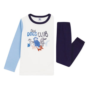 Pijama de algodón orgánico Petit Bateau - Fan Dogs Club | Azul