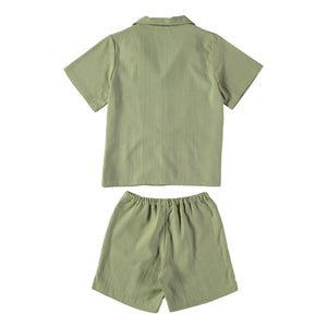 Risu Risu - Pijama de Algodón Orgánico "Gülmekli" | Verde