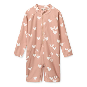 Liewood - Bañador con Protección UV de Fibra Reciclada Max Hearts | Rosa