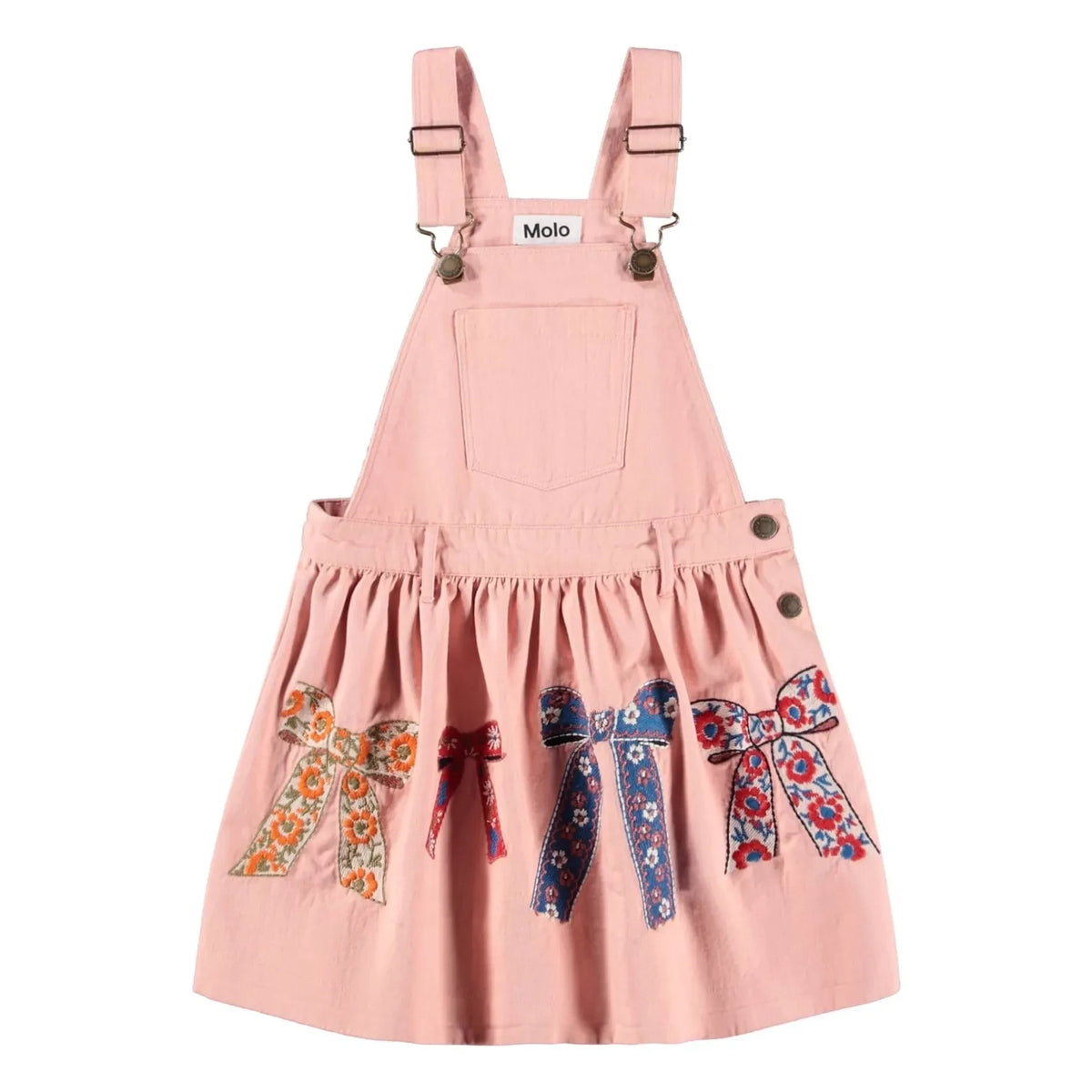 Molo - Vestido pichi de algodón orgánico con nudos Caris | Rosa empolvado