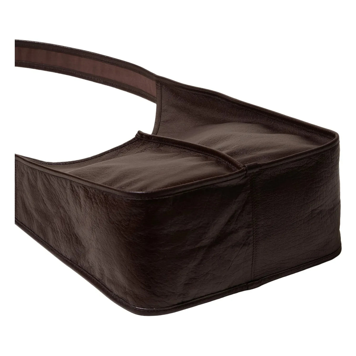 Bolso Hereu - Calella bandolera en piel graneada | Marrón oscuro