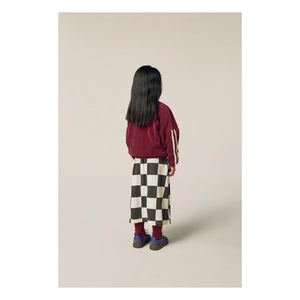 The Campamento - Renk Bloklu Kadife Logolu Sweatshirt | Bordo