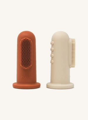 Mushie - Cepillos de dientes para bebés - Set de 2 | Terracota