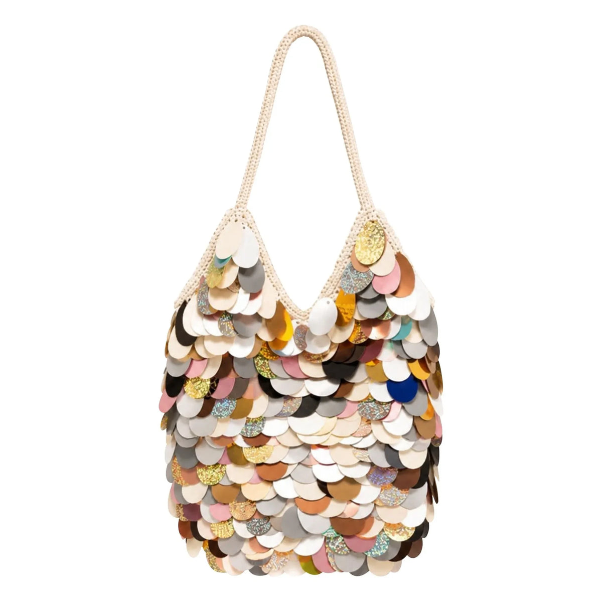 Nadia Dafri - Bolso con lentejuelas grandes Hilal | Pastel