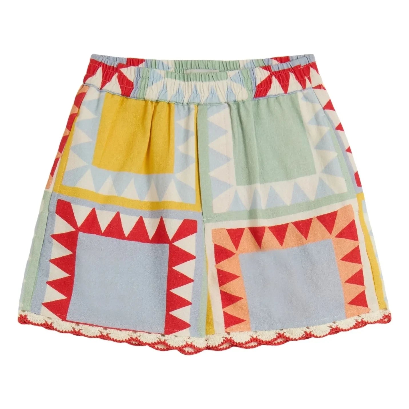 Stella McCartney Kids - Pantalón corto geométrico | Blanco