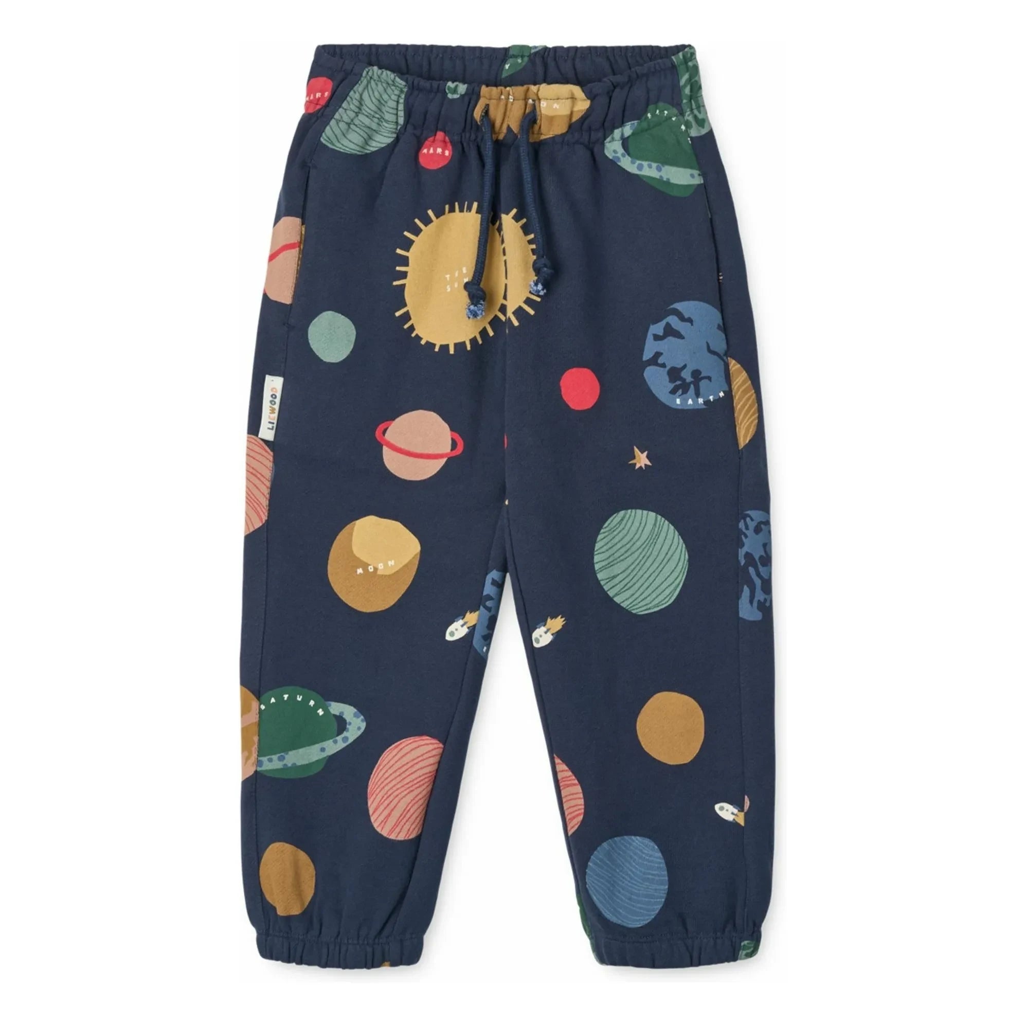 Liewood - Jogger Arlo Planets de algodón orgánico | Azul marino