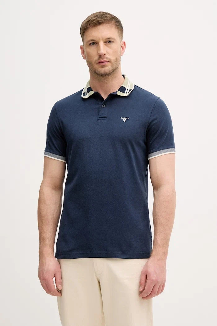 Camiseta de Algodón Callington para Hombre con Cuello Barbour