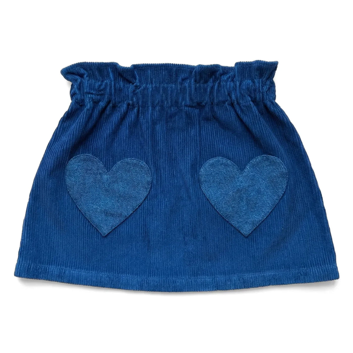 Louis Louise - Falda de terciopelo "Teacher", con bolsillos en forma de corazón | Azul marino
