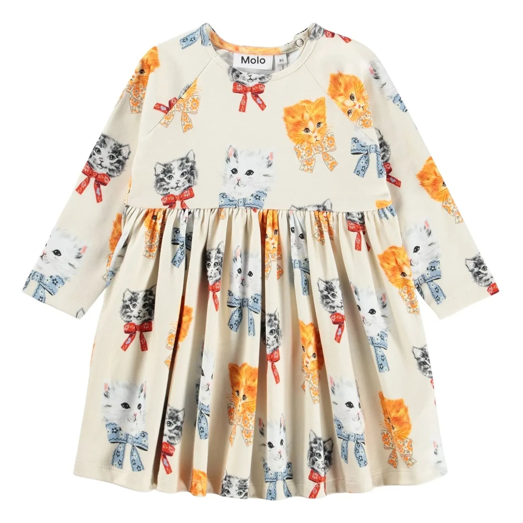 Molo - Vestido de algodón orgánico Charmaines Chats | Blanco