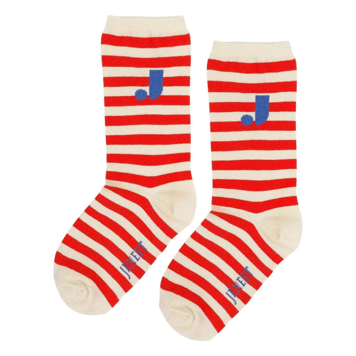 Jenest - Calcetines de Algodón Orgánico a Rayas J | Rojo