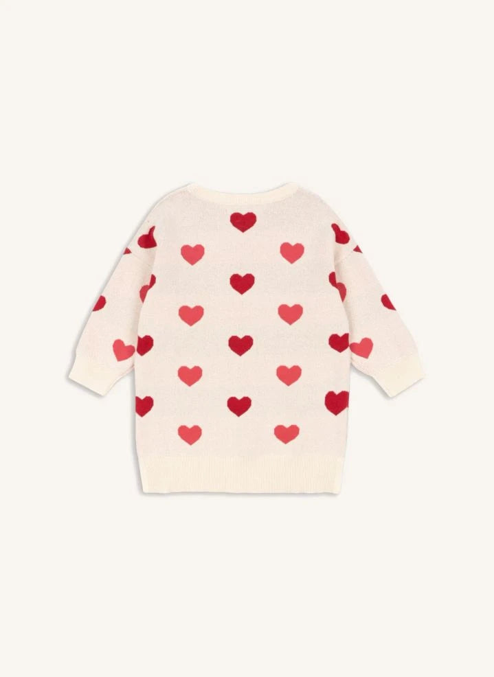 Konges Sløjd - Rosa polvo Dress Sweater Lapis Hearts Algodón orgánico