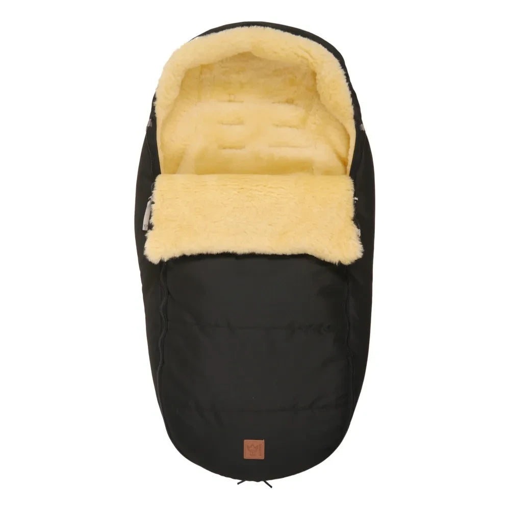 Kaiser - Saco de piel de oveja prémium para pies | Negro