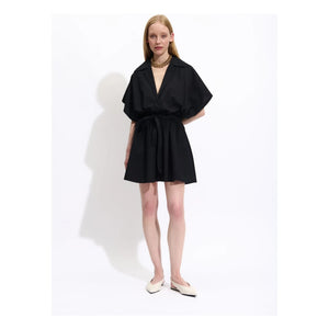 BELLEPIECE - Vestido de popelina Tara Pamuk | Negro
