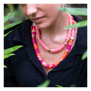 Parabaya - Collar de pomelo de playa | Rosa