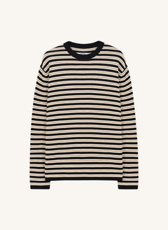 Cordera - Camiseta de algodón orgánico a rayas | Negra