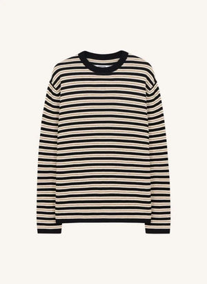 Cordera - Camiseta de algodón orgánico a rayas | Negra