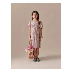 Bonpoint - Vestido con volantes de algodón orgánico Lysiane Fleurie | Rosa
