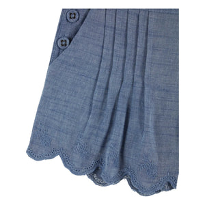 Emile et Ida - Short bordado chambray azul