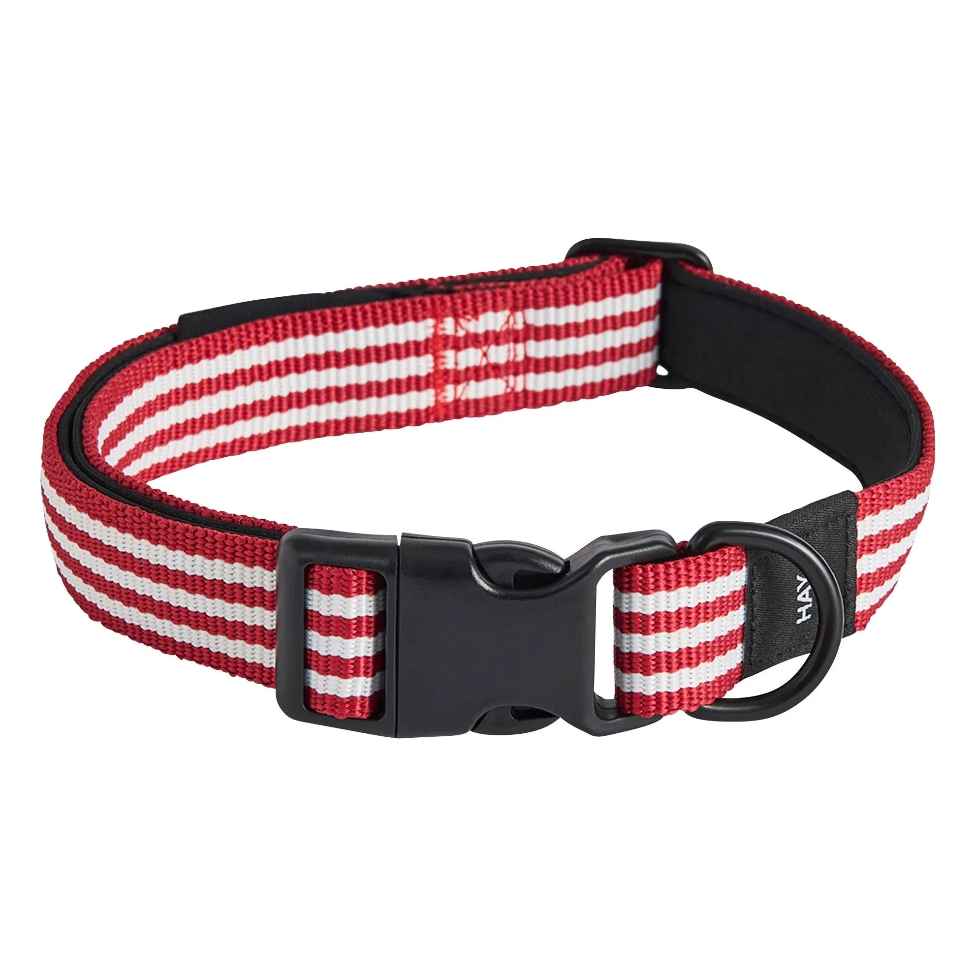 Hola - Collar de perro a rayas rojas