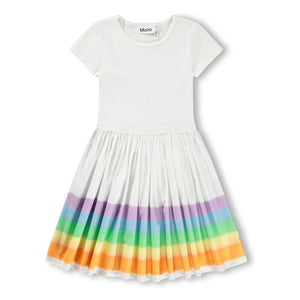 Molo - Vestido de algodón orgánico Cissa Rainbow | Blanco