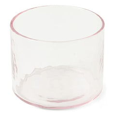 HKliving - Jarrón bajo de cristal | Rosa transparente