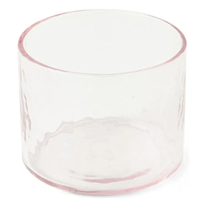 HKliving - Jarrón bajo de cristal | Rosa transparente