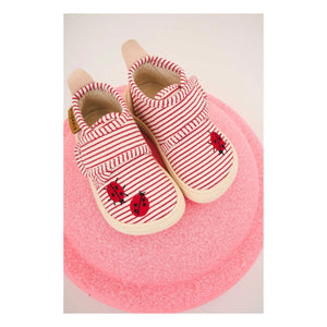 bisgaard - Zapatillas de estar por casa rayadas con mariquitas | Rojo
