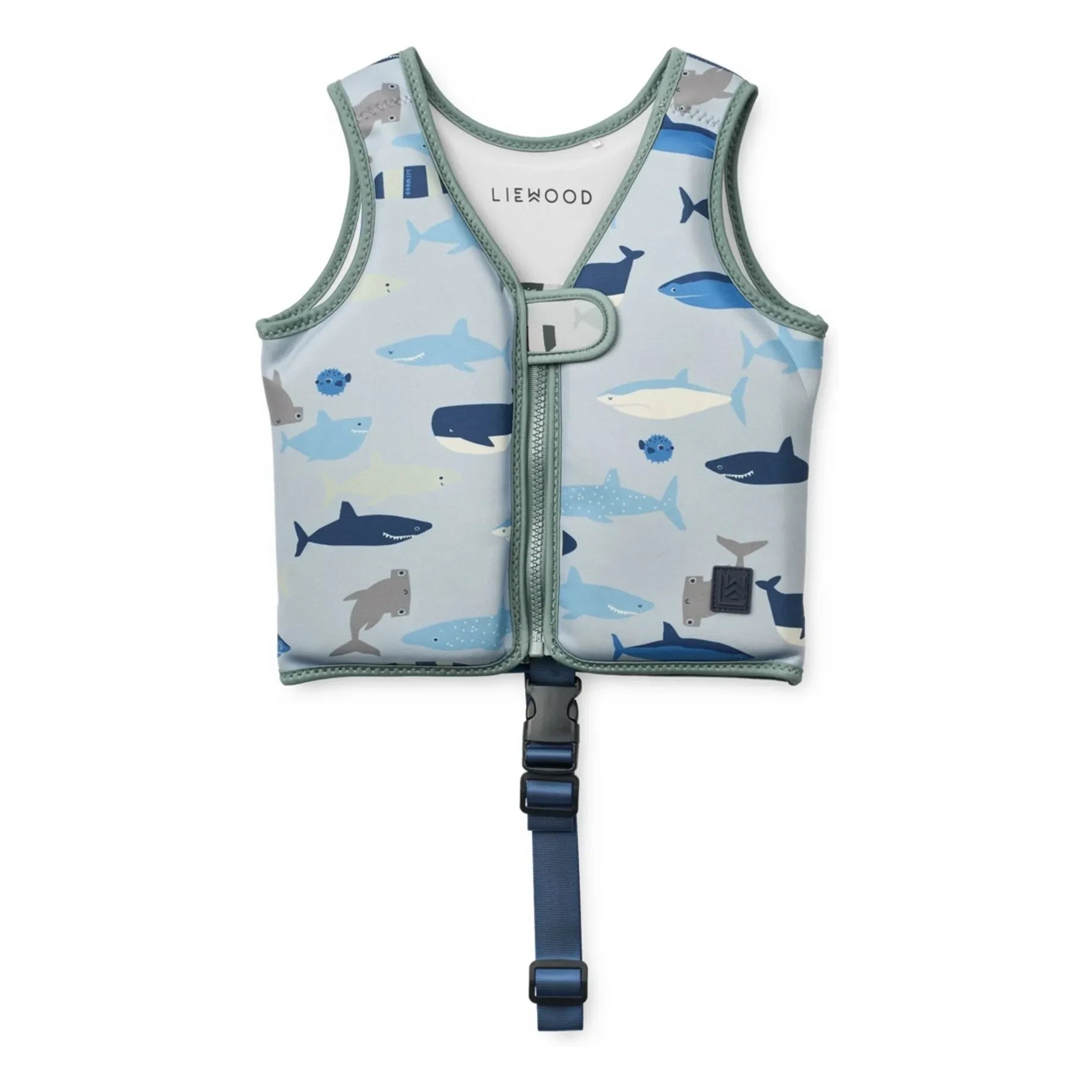 Liewood - Chaleco de natación tiburón/azul paloma