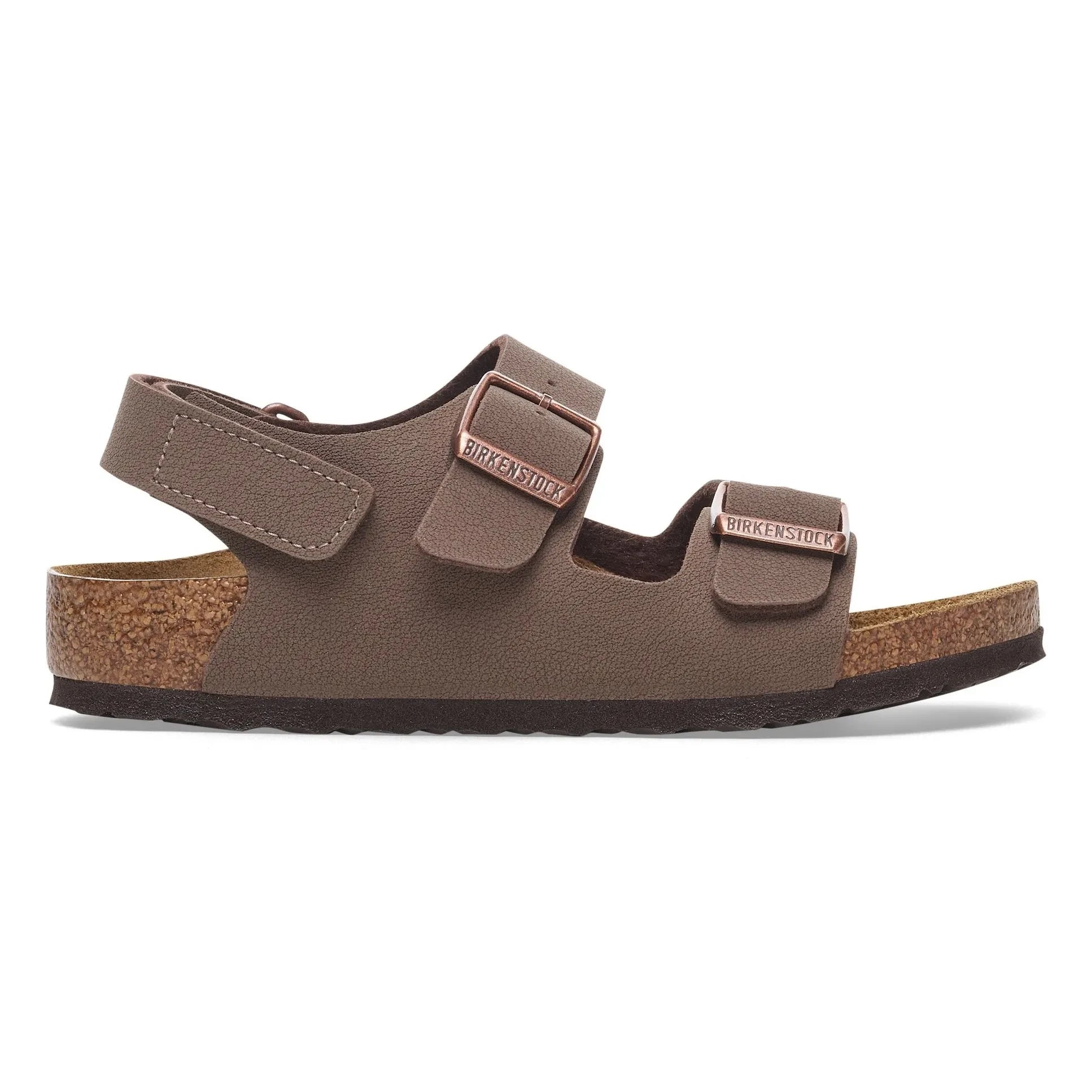 BIRKENSTOCK - Sandalia Milano AS Niños Birko-Flor Birkibuc | Marrón oscuro