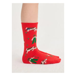 Bobo Choses - Calcetines altos de algodón orgánico para granja | Rojo