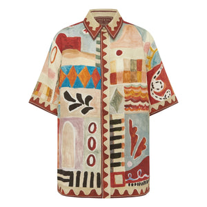Alémais - Camisa Michelle de manga corta de lino | Crudo