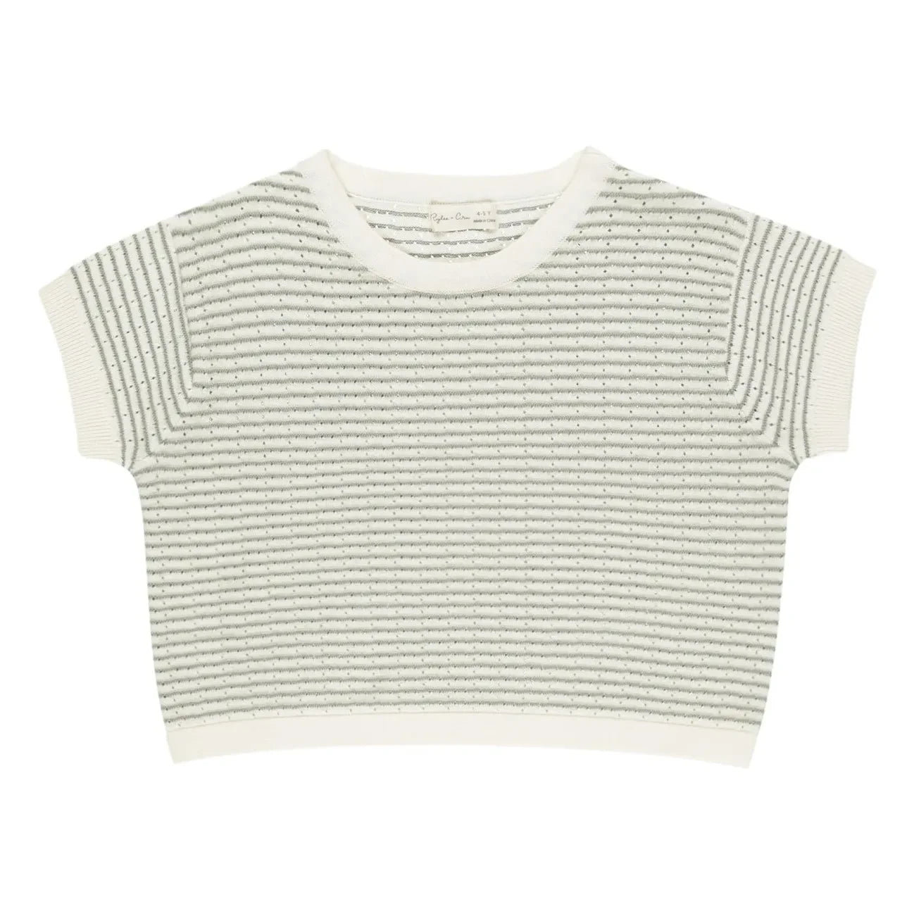 Rylee + Cru - Camiseta de rayas cortas | Marfil